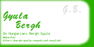 gyula bergh business card